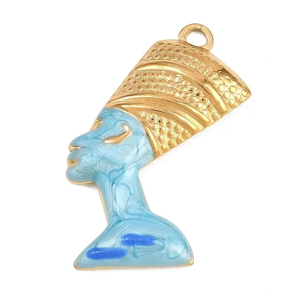 304 Stainless Steel Blue Enamel Pendants