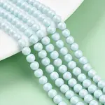 Baking Paint Pearlized Glass Pearl Bead Strands