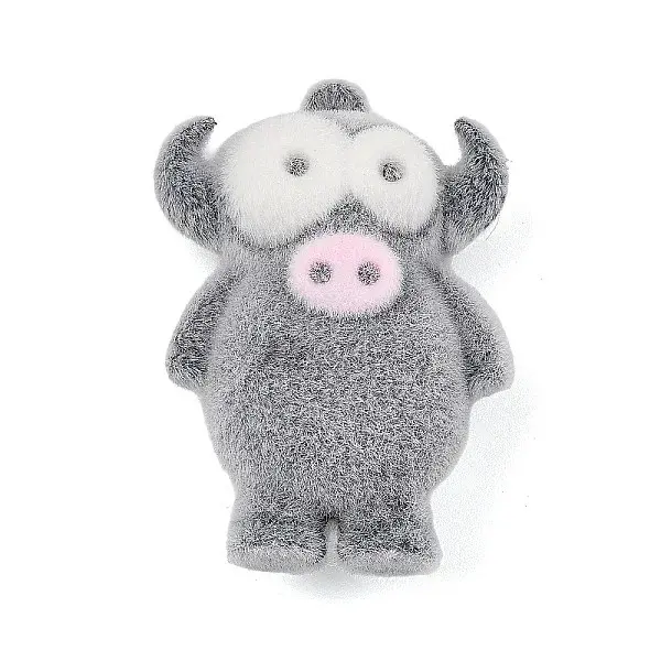 Animal Theme Flocking Silicone Pendants