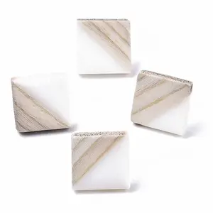 Opaque Resin & Wood Stud Earrings
