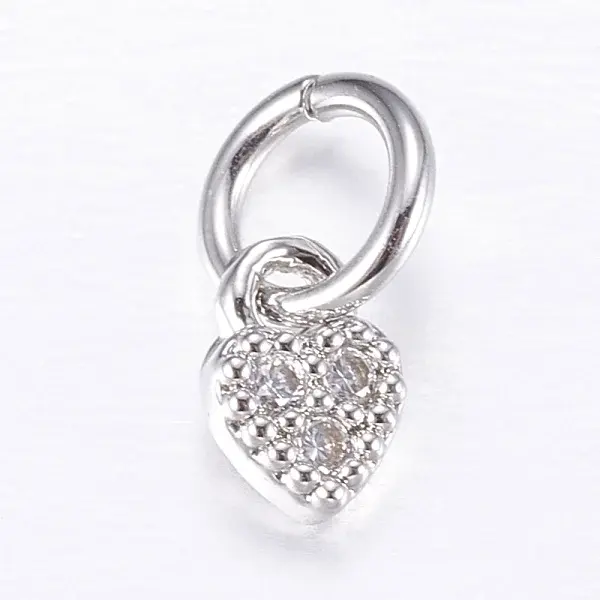 Brass Micro Pave Cubic Zirconia Charms