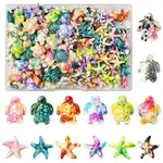 124Pcs 14 Styles Synthetic Turquoise Dyed Beads