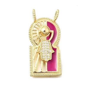 Brass Micro Pave Cubic Zirconia Pendants