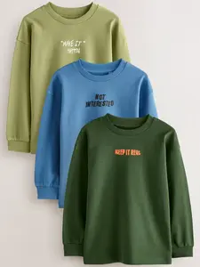 Next Tričko  modrá / kiwi / tmavozelená