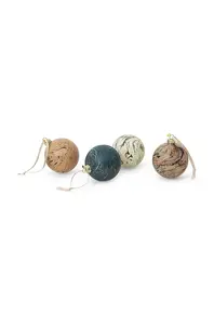 Ferm Living  Sada vánočních ozdob  Marble Baubles M 4-pack
