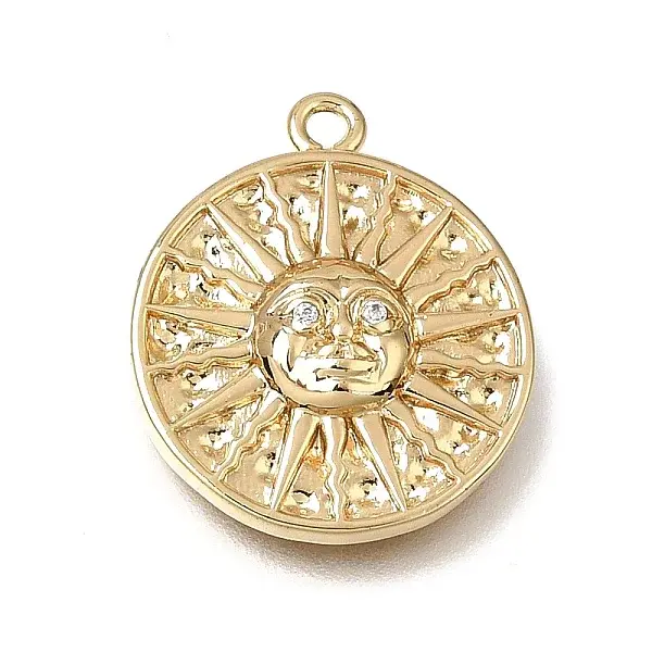 Brass Micro Pave Clear Cubic Zirconia Pendants