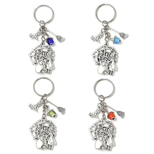 Alloy Lampwork Pendant Keychains