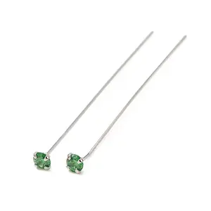 Brass Micro Pave Cubic Zirconia Stud Earring Findings