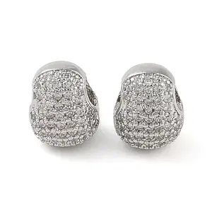 Brass Micro Pave Clear Cubic Zirconia Pendants