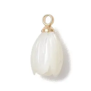 Natural Trochus Shell Tulip Flower Charms