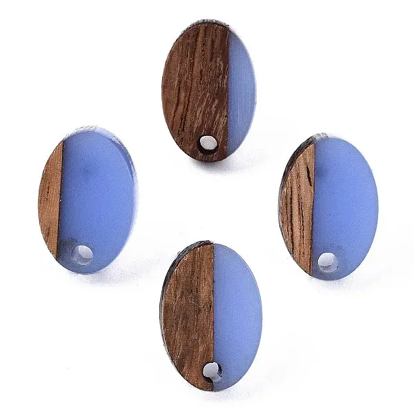 Resin & Walnut Wood Stud Earring Findings