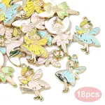 18Pcs 9 Styles Rack Plating Alloy Enamel Pendants