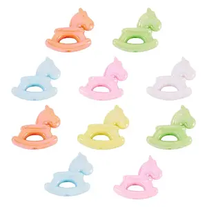 10Pcs UV Plating Opaque Acrylic Beads