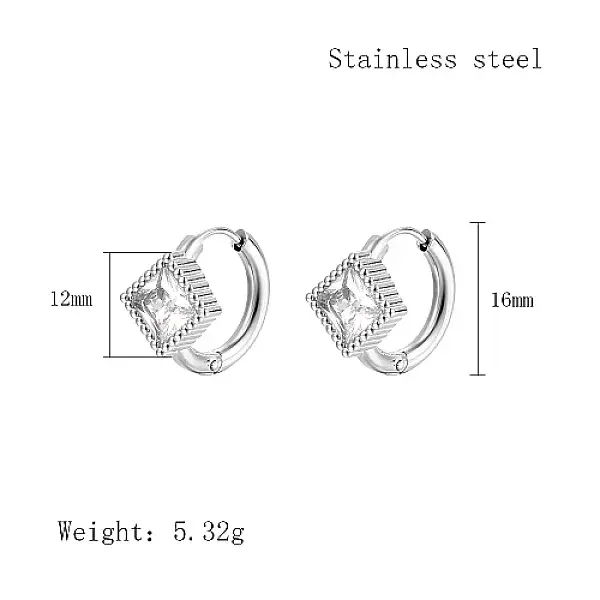 Cubic Zirconia Hoop Earrings