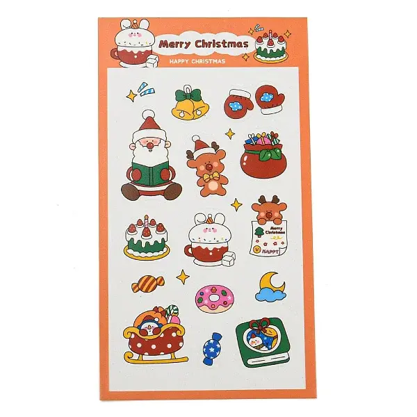 Christmas Theme PET Plastic Stickers