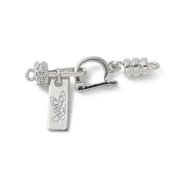 Brass Micro Pave Cubic Zirconia Fold Over Clasps