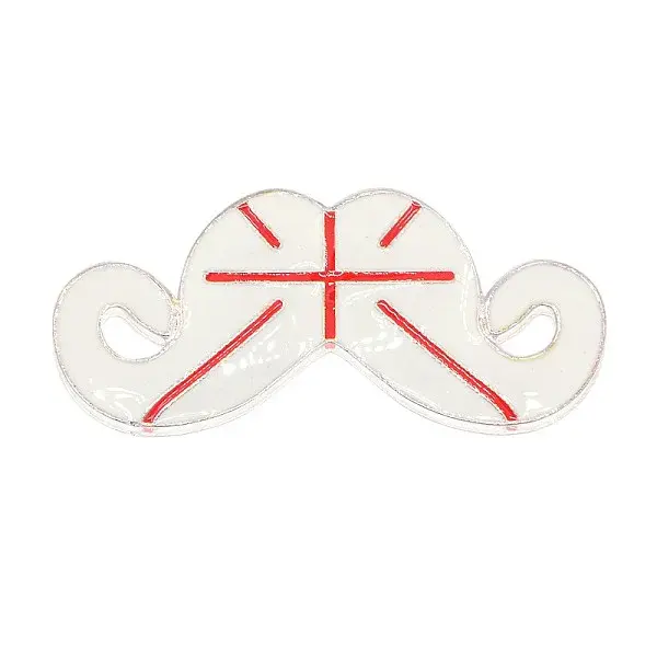 Platinum Alloy Enamel Mustache Pendant Links