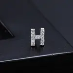 Platinum Brass Micro Pave Cubic Zirconia Stud Earrings
