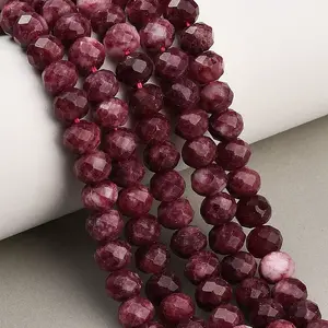 Faceted Dyed Natural White Jade Beads Strands