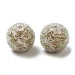 Spray Painted Wood European Beads with Rhinestone