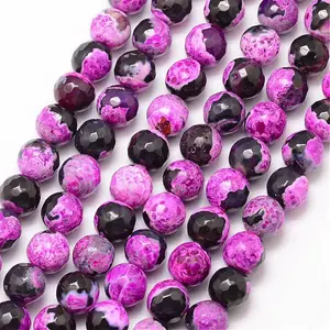 Natural Fire Crackle Agate Bead Strands