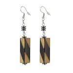 Acrylic Cuboid Dangle Earrings with Synthetic Hematite