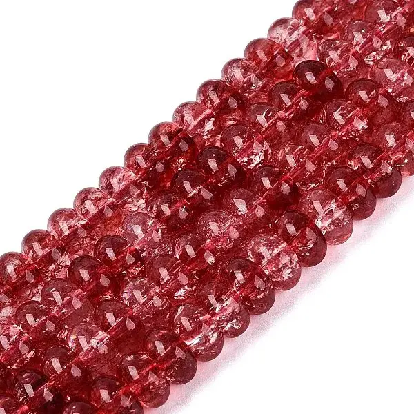 Crackle Transparent Glass Beads Strands