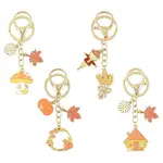 4Pcs 4 Styles Thanksgiving Day Alloy Enamel Keychains