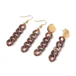 Chunky Acrylic Curb Chain Long Drop Earrings