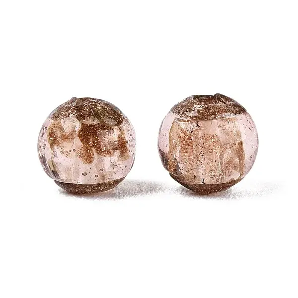 Handmade Gold Sand Lampwork Beads