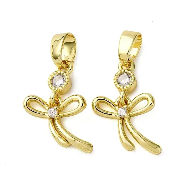 Brass Micro Pave Cubic Zirconia Pendants