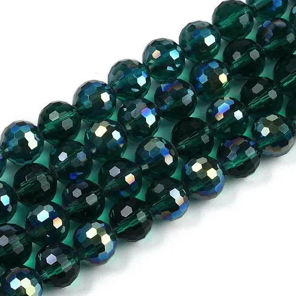 Transparent Electroplate Glass Beads Strands