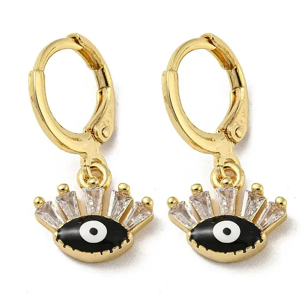 Real 18K Gold Plated Brass Dangle Leverback Earrings