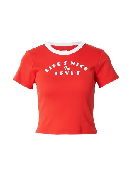 LEVI'S ® Tričko 'Graphic Ringer Mini Tee'  červená / biela