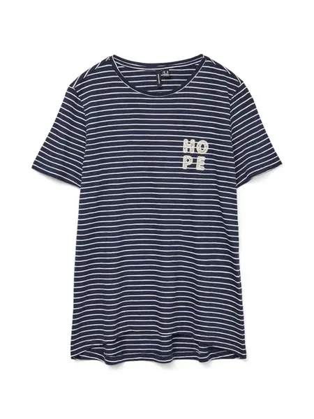 VERO MODA Tričko 'VMSIMONE'  námornícka modrá / biela