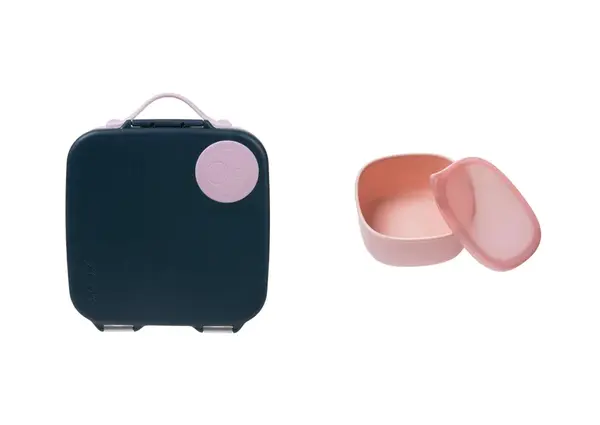 B.BOX Svačinový box velký + Krabička na oběd - set růžový