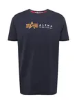 ALPHA INDUSTRIES Tričko  námornícka modrá / koňaková / biela