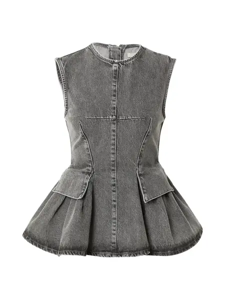 REMAIN Top  sivý denim