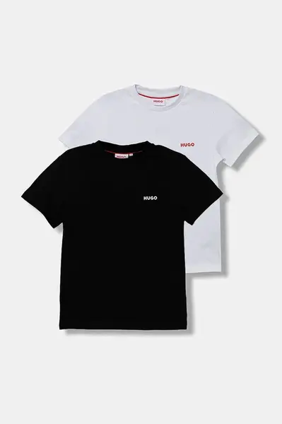 HUGO Dětské bavlněné tričko HUGO 2-pack