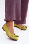 Kožené baleríny s mašlí Maciejka