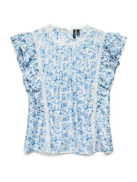 VERO MODA Blúzka 'VMBliss'  azúrová / biela