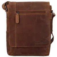 Pánská kožená crossbody taška khaki - Greenwood Justwant