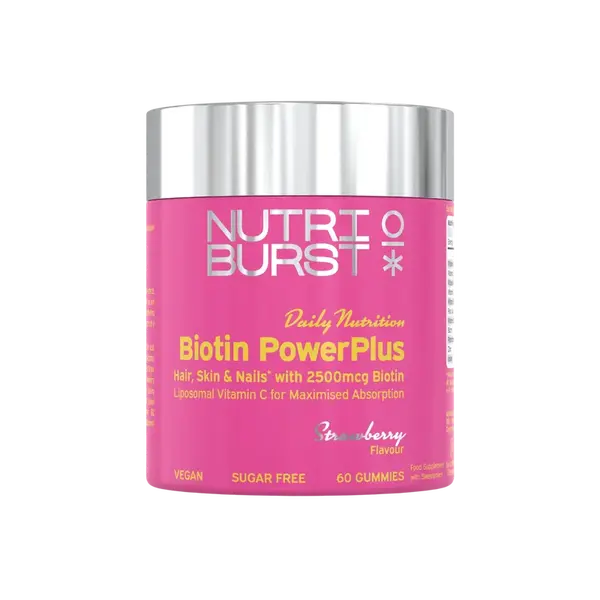 Nutriburst Biotin PowerPlus gummies jahoda