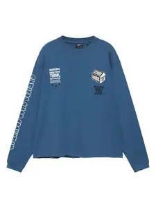 Pull&Bear Tričko 'STWD COMMUNITY PLAYER'  zafírová / čierna / biela
