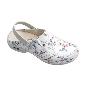 Nursing Care BERLIM pracovní pratelná obuv s certifikací dámská s páskem květy WG4APF1, 39