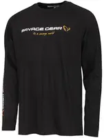 Savage gear triko signature logo long sleeve t shirt black caviar - xxl