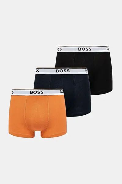 Boxerky BOSS 3-pack pánské, bílá barva, 50531684