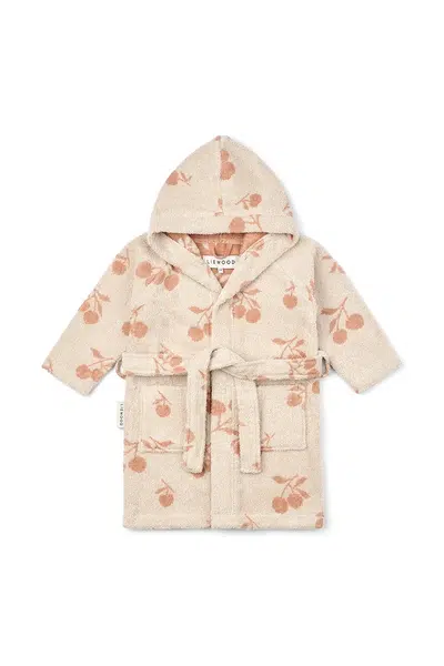 Dětský bavlněný župan Liewood Lilana Yarn Dyed Bathrobe béžová barva, LW20018