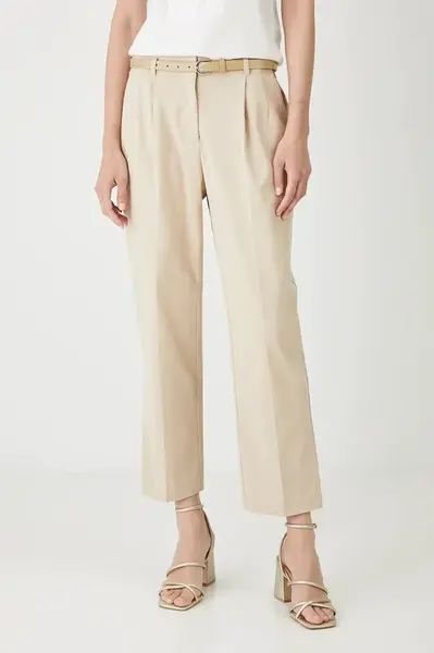 Kalhoty Medicine dámské, béžová barva, střih chinos, medium waist