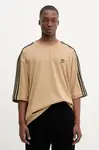 Bavlněné tričko adidas Originals Oversize Tee pánské, zelená barva, s aplikací, JY1397